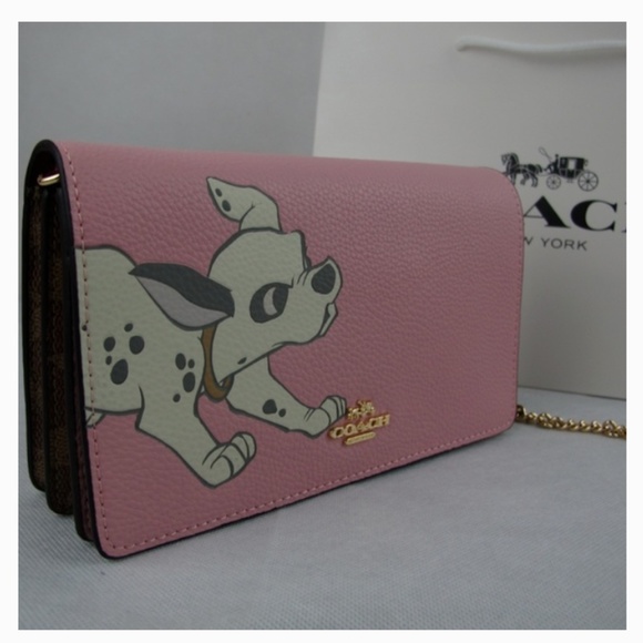 DISNEY X COACH CALLIE CHAIN CLUTCH WITH DALMATIAN - Picture 3 of 8